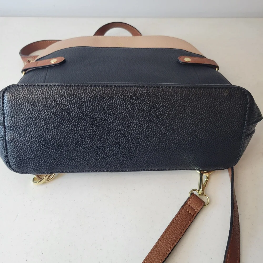 Nanette Lepore Convertible Backpack Crossbody Women Colorblock Vegan Leather